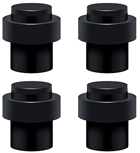 4 X Türstopper zum Schrauben - Montage am Boden oder an der Wand - Edelstahl Gummi Wandtürstopper inkl. Befestigungsmaterial