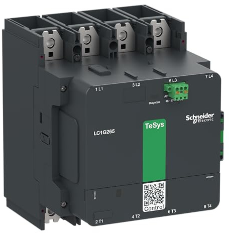 Schneider Electric Contacteur de puissance, TeSys Giga, 4 pôles (4NO), AC-1 = 440V 550A, version standard, 100…250V large gamme AC/DC bobine électronique
