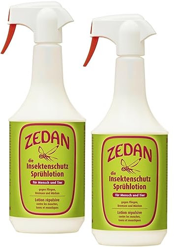 RL24 Zedan SP - Insektenschutz Sprühlotion | gegen Bremsen, Fliegen & Mücken | Fliegenspray Pferd & Reiter | Fliegenschutz mit Geraniol & Zedernholzöl | 2 x 1000 ml Spray (2er Set)