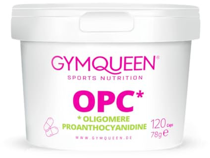 GymQueen OPC Traubenkernextrakt 120 Kapseln, hochkonzentriert, mit 350 mg OPC je Tagesdosierung