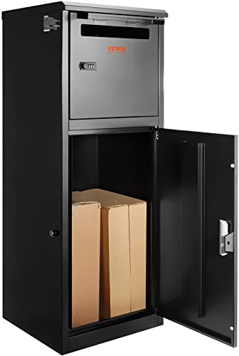 VEVOR Buzón para Paquetes, 41,2 x 40,1 x 110,5 cm, Caja de Acero, 50 kg, buzón XXL con Cerradura de contraseña, Apertura antirrobo, para Paquetes, Cartas, etc.