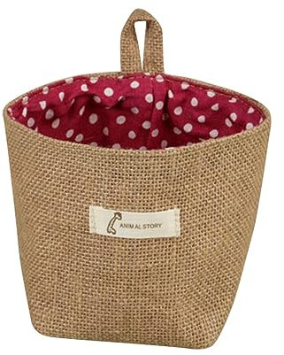 MAGICLULU Borsa Portaoggetti in Cotone e Juta Per Appendere Sacchetti Piccoli Righe Per Fiori e Organizzazione Cosmetici Multifunzionale e Traspirante Per Spazi Compatti