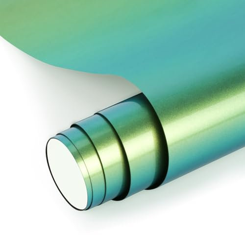 NANAPLUMS Chamäleon Plotterfolie Textil - Heat Transfer Vinyl PU Transferfolie Plotter Flexfolie für Textilien, zum Aufbügeln für DIY T-Shirt, Stoffe (Chamäleon E1)