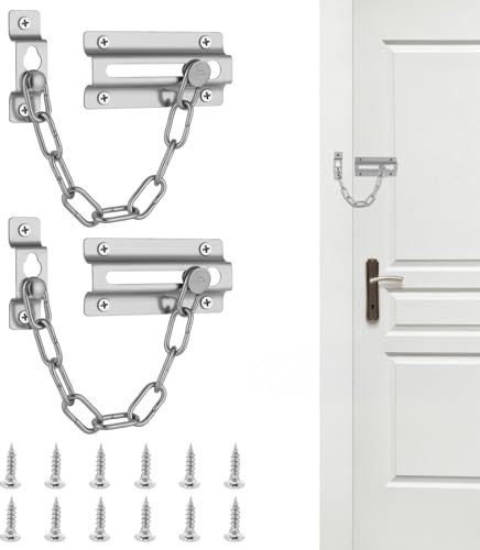 Flintronic Lot de 2 Crochets de Porte de Grange, Crochet et Loquet à œillet, Verrou de grange coulissante, Crochet Cabine en Acier Inoxydable, Verrou de Porte Interieure Avec Vis de Montage