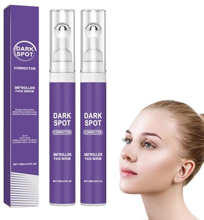 Rostblant 2pcs Sérum pour le visage avec roller, sérum pour le visage à l'acide hyaluronique, hydratant réparateur anti-âge pour le visage, traitement du visage pour hommes et femmes
