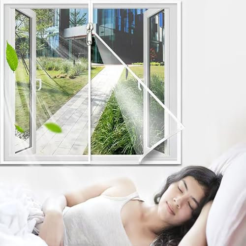 115x195cm Store moustiquaire fenêtre (largeur x hauteur) Moustiquaire pour porte et fenêtre -protection insecte ajustable