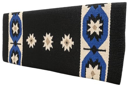 Western Show Saddle Pad/Blanket for Horses - Handmade Wool Saddle Blanket with New Zealand Design, Thick, Durable & Comfortable for Horse Riding m193 (36” L x 42” W x 1)