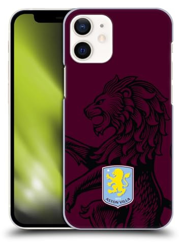 Head Case Designs Officially Licensed Aston Villa Football Club Oversized 2024 Crest Designs Hard Back Case Compatible With Apple iPhone 12 Mini