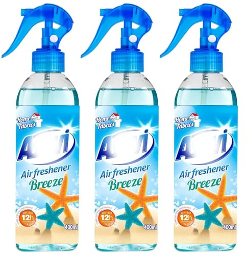 Air Freshener Ocean Breeze 400ml Pack of 3 – Long-Lasting Room Spray, Odor Eliminator, Fresh Scent Mist for Home, Office, Bathroom, Car – Effective Air Freshening Spray