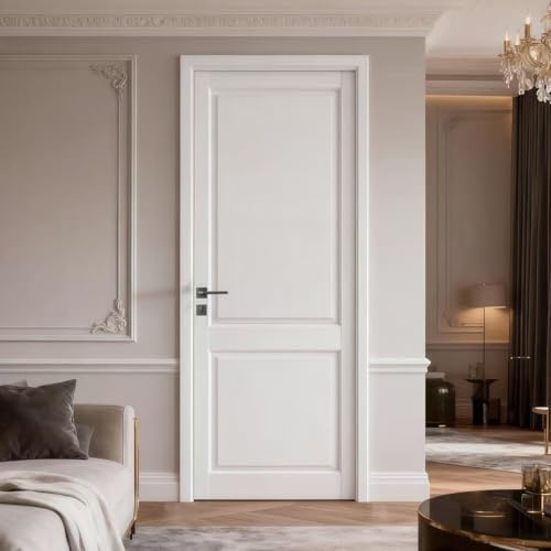 LetLuck 28x 80 French Door Panels with a 2-Panel Design, Ideal for Closets, Storage Rooms, Bathrooms, Offices, and Interior Room Door - Solid Core Composite Material, No Hardware Included