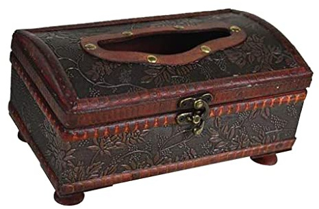Jugutyeg Fazzoletti Cosmetici per Auto E Bagno in Scatola di Legno – B, 21 X 12 X 11 Cm, a