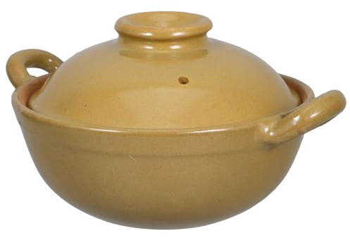 BESPORTBLE Casseruola in Argilla e Ceramica 500Ml Doppio Manico Pentola per Cucinare e Stufati da Cucina per Uso Domestico e Ristoranti Resistente alle Alte Temperature Adatta per Zuppe