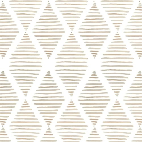 Väggtapet beige vit texturerad självhäftande tapet för att dekorera sovrumsskåp (5 m x 44 cm (196 x 17,3 tum)
