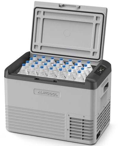 Alpicool 37L Portátil Coche Frigoríficos, Nuevo 2026 de CL40 Nevera Portátil Eléctrica 12/24V DC 100~240 Voltios AC, Refrigerador de Coche para Camping, Hogar, Viajes, Automóvil, 20°C a -20°C, Gris