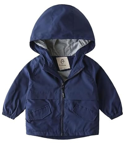 OrJana Giacca a vento per Bambini, con Cappuccio, Zip e Tasche (IT, Età, 3 anni, 4 anni, navy)