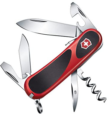 Victorinox, Schweizer Taschenmesser, Evolution S101, Multitool, Swiss Army Knife mit 12 Funktionen, Klinge, gross, Korkenzieher, Dosenöffner, Feststellklinge