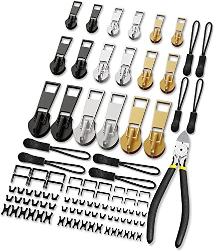 Reißverschluss Reparatur Set, Reisverschluss Reparaturset (99 PCS), Reissverschluss Reparatur, Reisverschluss-reparaturset, Reissverschluss Zipper Ersatz, Reißverschluss Schieber(3 Größen: #3/5/8)