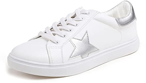 Feversole Mocassini Piatti Casual da Donna, alla Moda, con décolleté, Scarpe da Ginnastica, Taglia 3,5-7, Stella in Oro Rosa., 41 EU