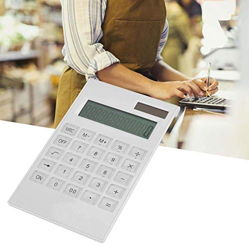 Wissenschaftlicher Schüler-Desktop und Batterie, Dual-Weißer Kristall-Rechner, Solar-Studentencomputer, weiß, Angetriebener Rechner mit Kristallknopf