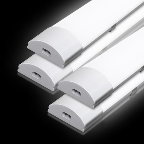 Jopassy våtrum, LED, 4 x 120 cm, neutral vit, IP65, vattentät våtrum, verkstad, lysrör, badrum, våtrum, lampa för garage, källare, badrum, kontor, varuhus