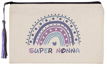 Borsa per il trucco cotone 'Super Nonna idea regalo per natale, festa, anniversario