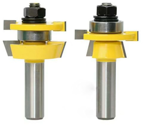 TOEVER Shaker Rail and Stile Router Bits, 1/2 Inch Shank Tongue and Groove Router Bit, Professional Carbide Milling Cutters for Woodworking for Cabinet Door