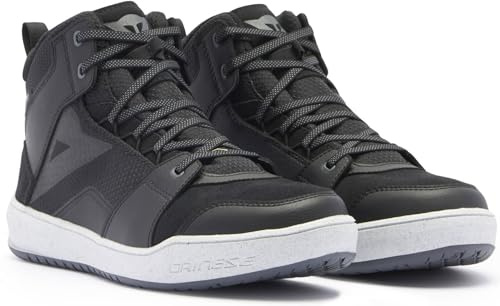 Dainese - Suburb D-Wp Shoes, Scarpe Moto Impermeabili, Man, Nero/Bianco/Grigio Ferro, 46