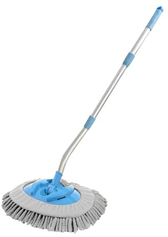 15° Bogen Auto Waschbürste Kit, Aluminium Autowaschbürste mit Teleskopstiel, Autowaschbürste Teleskop, 180 ° Drehung Mikrofaser Chenille Autowaschmopp Autowaschbürste für Auto RV Trucks Wohnwagen