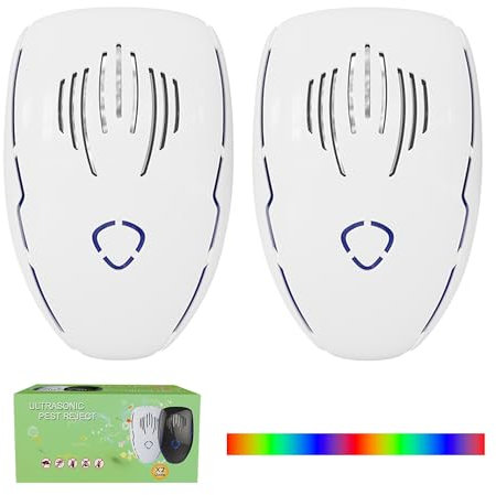 YuFek Ultrasonic Pest Repeller, Electronic Mouse Repellent plug in Pest Control for Mice Rats Spider Mosquitoes Cockroach Moth Ant and Other Rodent, Harmless to Pets and Human for Indoor Use (2PC)