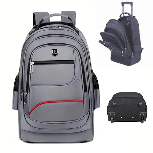 Genérico Sac à dos à roulettes M-05 Trolley Sac de voyage Cabine Avion Tissu résistant à l'eau Poche protectrice rembourrée Sac à dos ultraléger, gris, 50cm x 34cm x 22cm