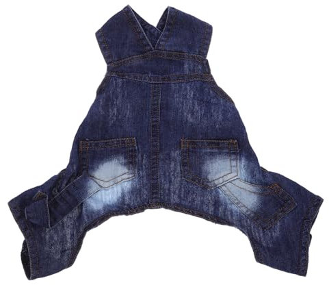 POPETPOP Hundehose Mit Modischen Hosenträgern Für Kleine Hunde Bequemes Jeansmaterial Knopfverschluss Für Spaziergänge Jogging Und Besondere Anlässe Sichere Und Komfortable Haustierkleidung