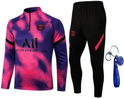 FCURE Tute da Ginnastica Calcio per Parigi Uniforme da Calcio Abito Sportivo Tute da Uomo Tuta da Allenamento Maniche Lunghe per Adulti Primaverili E Autunnali (Estilo 2,L)