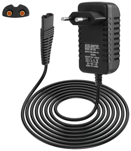 12 V 400 mA Charging Cable for Braun Shaver Series 9/8/7/6/5/4/3/2/1 und Silk-Epil 9/7/5 Epilierer, Braun Epilator Charging Cable Power Cable Trimmer Shaver Charger für Braun Rasierer