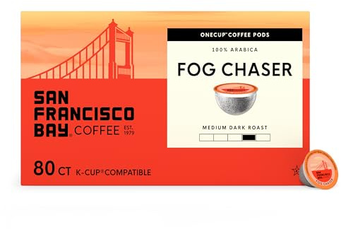 San Francisco Bay K-Cup Coffee Pods, Fog Chaser (80 ct), Medium-Dark Roast, Commercially Compostable Single-Serve Coffee Pods