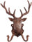 Esschert Design 3 Stück Wandhaken, Gaderobenhaken Motiv Hirsch, Doppelhaken, aus rötlichem Gusseisen, ca. 22 cm x 9,9 cm x 28 cm