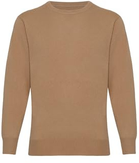Kashmirtröja för Män, Rund Hals, Beige M