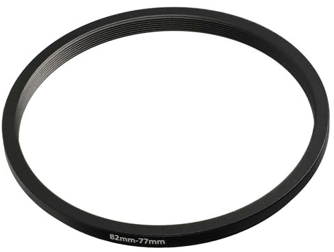 vhbw Anillo Adaptador Step Down de 82 mm a 77 mm para Objetivo de la cámara - Adaptador de Filtro, Metal, Negro