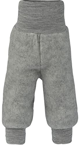 Engel 100% Organic Merino Wool Fleece Baby Pants Machine Washable (50/56 (0-3 mo), Grey Melange)