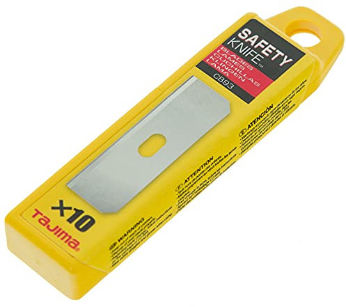 Tajima CB93H - Cuchilla de repuesto para cuchillo de seguridad LC959 (10 unidades, longitud de la hoja de 56 mm, anchura de 18 mm)