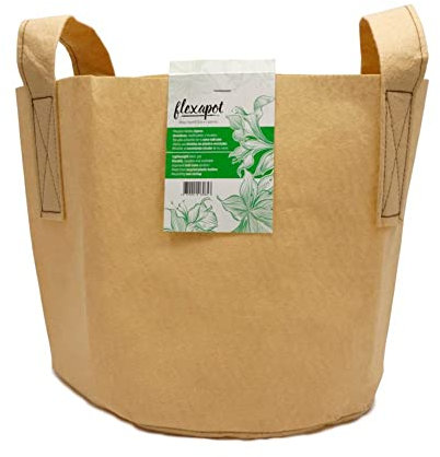 Flexapot Bolsa/Maceta Geotextil con Asas para el Cultivo Beige 5 GAL (19L)