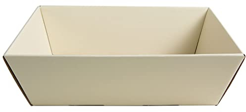 10 x PresentFill® Präsentkorb Chamois Creme leer ohne Inhalt - Geschenkkorb aus umweltfreundlichen 100% Recycling Karton Wellpappe - rechteckig - in verschiedenen Farben - Made in Germany