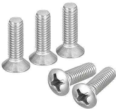 QUARKZMAN M6x20mm Ovalada Cabeza Phillips Tornillos Máquina, 25uds Acero Inoxidable 304 Ligeramente Cabeza Avellanada Tornillos