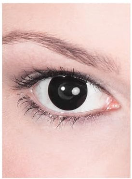 Kontaktlinse Jahreslinse - schwarze Motivlinse mit Sehstärke (1 Stück) - Dioptrien: -3,5 - ideal für Halloween, Karneval & Motto-Party