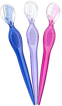 DOITOOL 12stücke Teiliges Edelstahl Augenbrauenrasierer Mit Roten Blauen Und Lilafarbenen Rasierern Tragbare Leichte Präzisionstrimmer Für Damen Und Mädchen Handlich Und Sicher Für Reisen