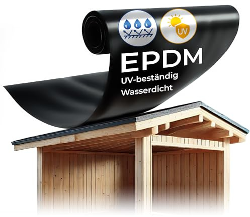 WIWEDA Dachfolie EPDM Folie 1mm 4.5x6m die Ideale Dachbahn für Ihr Gartenhaus, Carport wasserdicht UV beständig