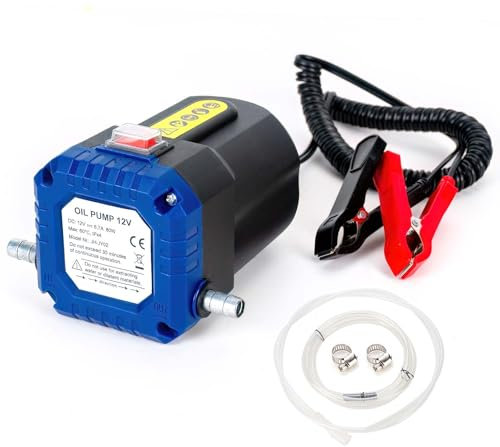 LEMOTO 12V 80W Dieselpumpe, Ölabsaugpumpe Elektrische Umfüllpumpe, Saugpumpe für Ölwechsel mit Schlauch