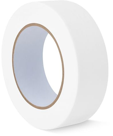 Amazon Basics Cinta de enmascarar para múltiples superficies, blanca, cinta para pintores, 3.6 cm x 55 m, 1 Unidad, Blanco