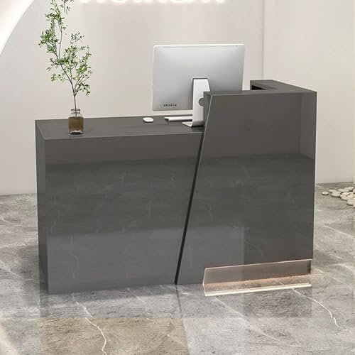 GUAWJRZDP Empfangstheke, Empfangstresen, Messetheke, Rezeption Mit Theke, Platzsparender Frontthekentisch, Multifunktionale Kassentheke Für Ladensalonbüro(Gray,100cm/39.3in)