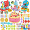 JONRRYIN Knete Set für Kinder, 102 Stück Knete Zubehör Knetwerkzeug mit 36 Modelliermasse, Kreatives Playdoh Knete Kinder Eismaschine Nudelmaschine Spielset Geschenk Mädchen & Junge