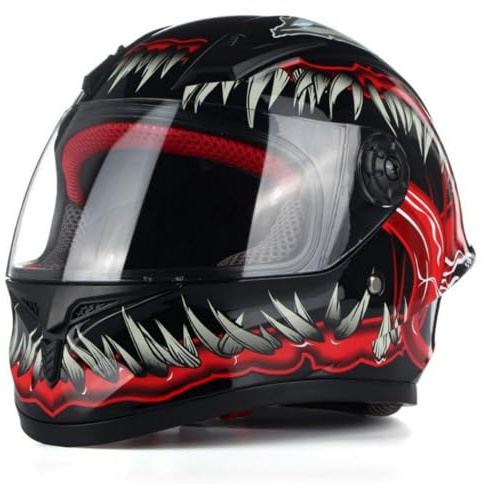 Casque Intégral De Moto pour Enfants De 3 À 10 Ans (Garçons Et Filles), Casque De Trottinette avec Visière Solaire, Casque De Motocross Enfant Homologué ECE 22.06 G,S/(47~48cm)